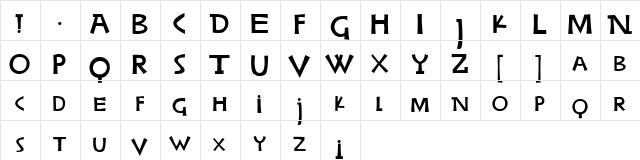 Woodring Bold  glyph index