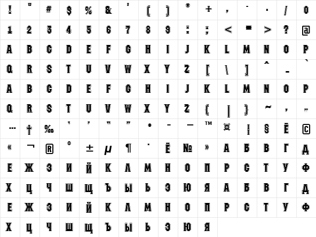 a_MachinaNovaGr Normal  glyph index