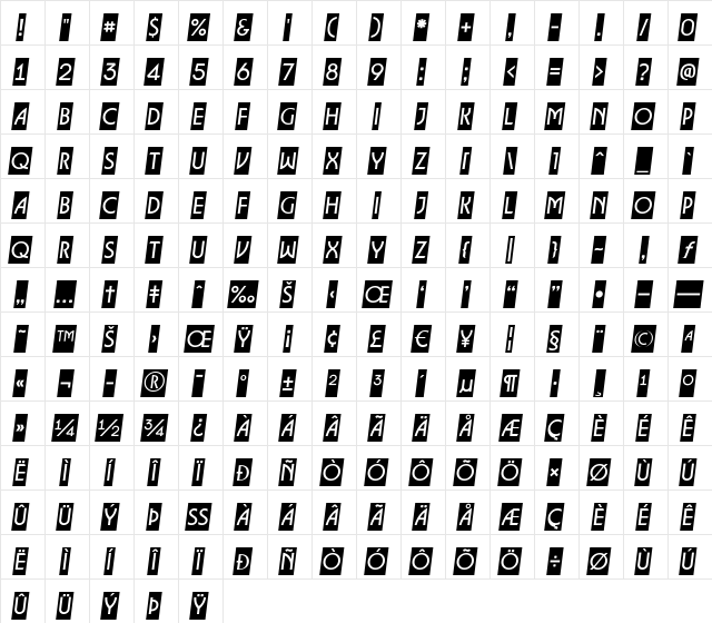 a_LancetCmSlt Regular  glyph index