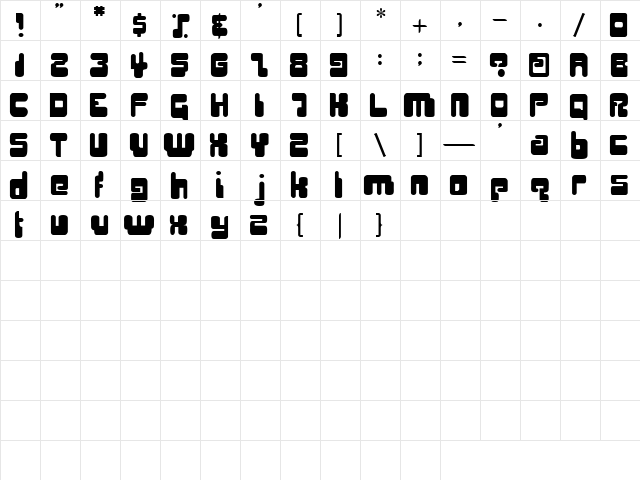 Quick Fix Regular  glyph index