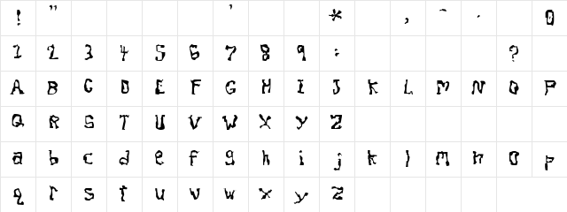Futa Regular  glyph index
