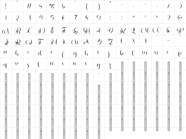 Letterhear Personal Use Regular  glyph index
