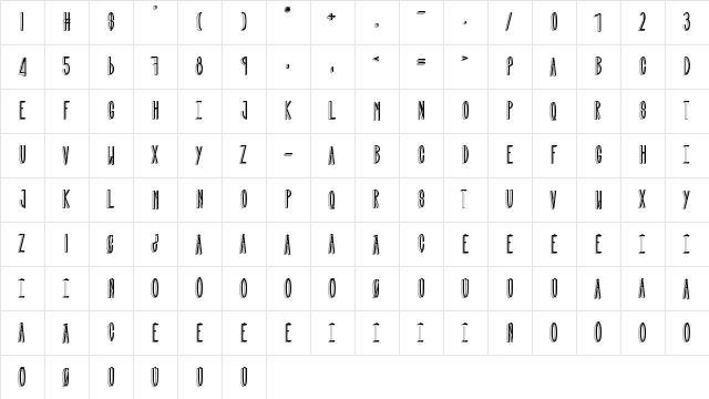 Quand tu n'es pas l Regular  glyph index