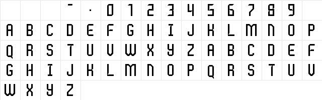 Lancip 2 Regular  glyph index