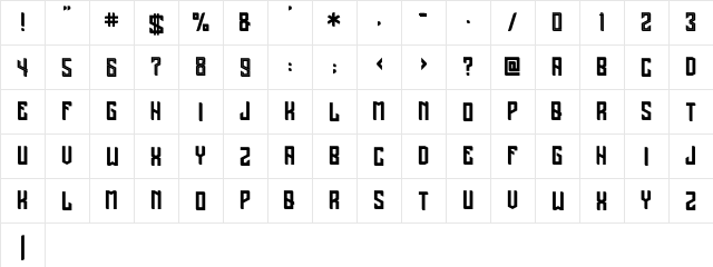 Madnificent Regular  glyph index