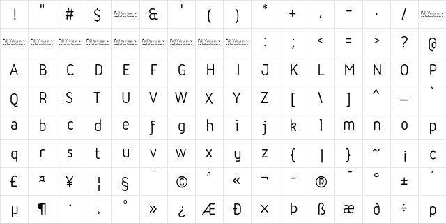 Iconic Trial Regular  glyph index
