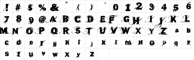 Beast Regular  glyph index