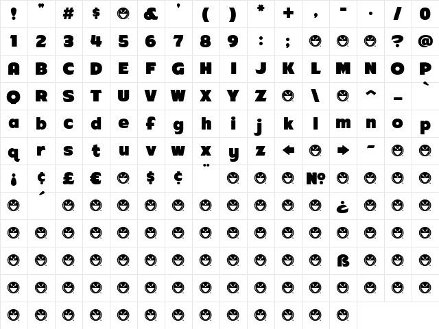 ARB-218 Big Blunt MAR-50 Regular  glyph index