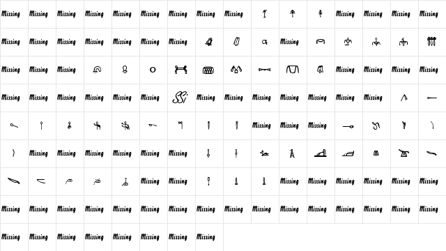 Cartouche5SSK Regular  glyph index