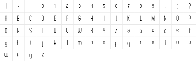 Adelino Thin  glyph index