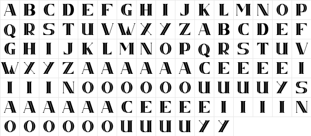 CS Nancy Free Inner Regular  glyph index