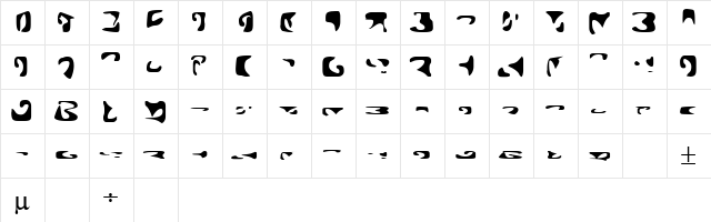 Romulan Regular  glyph index