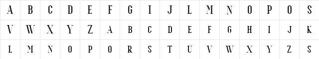 Espoir Serif Free Regular  glyph index