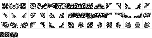 Floriat Regular  glyph index