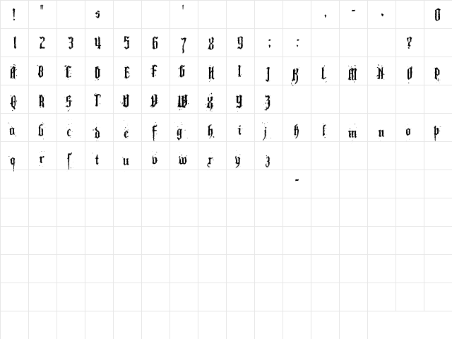 Pillbox Opaque Regular  glyph index