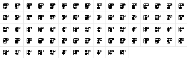 Brailler V2 Regular  glyph index