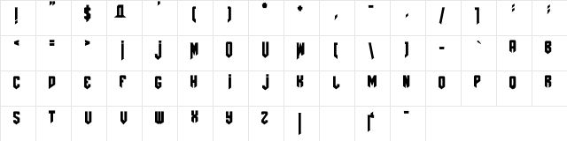 AmazDooMLeft Regular  glyph index