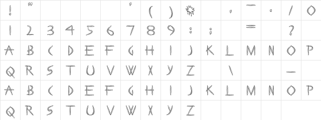 Paint Boy Painty  glyph index