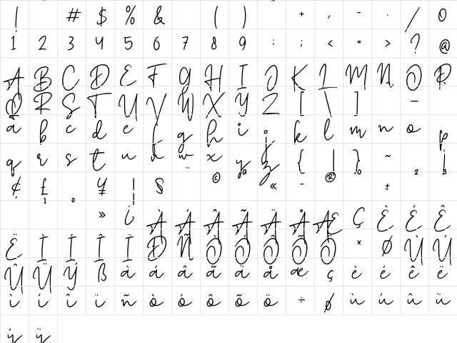 Road Light Regular  glyph index