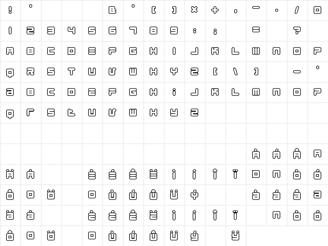1900.80.5 Regular  glyph index
