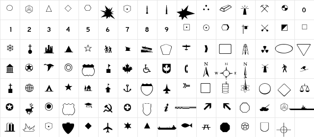 Carta-dingbats Regular  glyph index