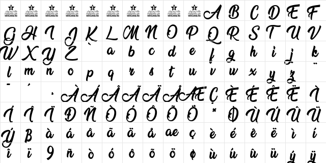 Nature Beauty Personal Use Regular  glyph index