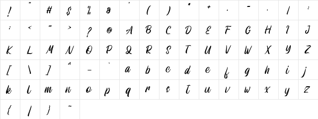 Athenic Regular  glyph index