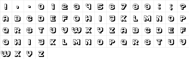 Blader Extended 3D Regular  glyph index