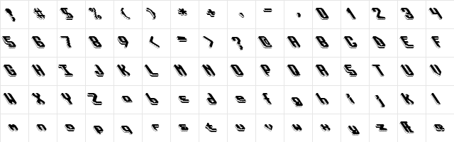 Block Tilt (BRK) Regular  glyph index