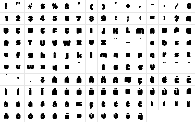 M730-Deco Bold  glyph index