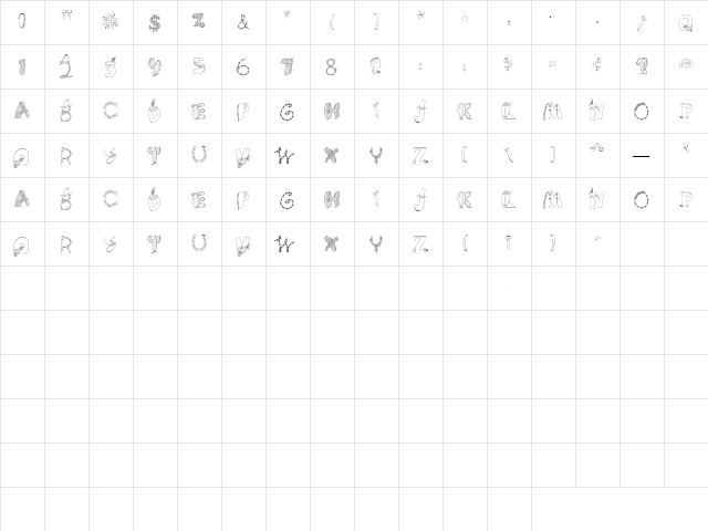 CK Cowboys & Indians Regular  glyph index