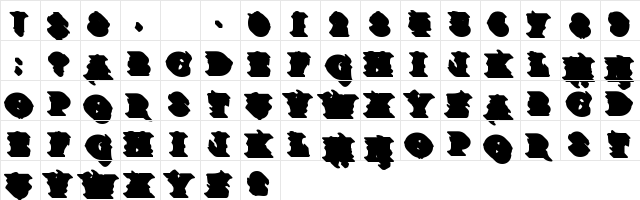 BTX-Chaos-Made-Shadow Regular  glyph index