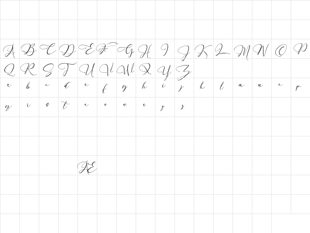 England Reality Regular  glyph index