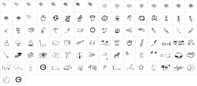 Alfabilder Regular  glyph index