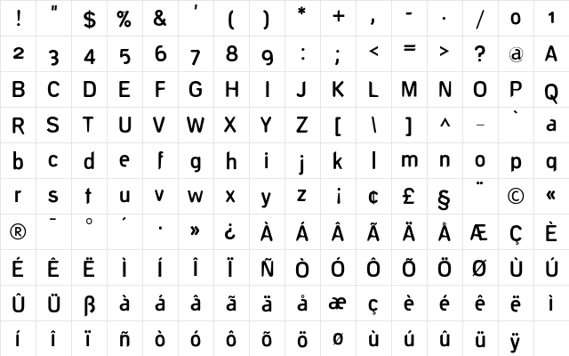 DeconStruct Bold  glyph index