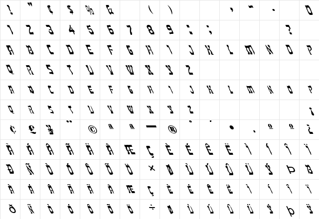 FZ UNIQUE 27 LEFTY Normal  glyph index