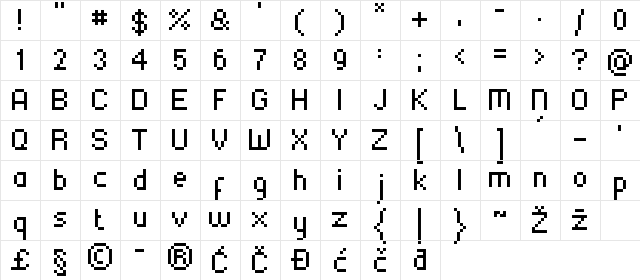 SKA_75_marul_CE_extended Regular  glyph index