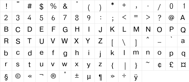 Kolheti Regular  glyph index