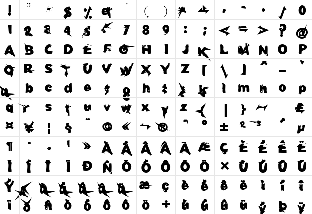 u27fog Regular  glyph index