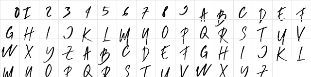 RUMBE Regular  glyph index