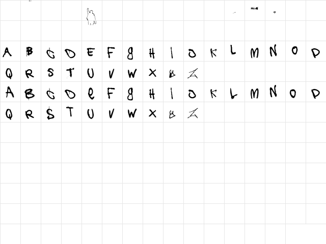 NewUnicodeFont Regular  glyph index