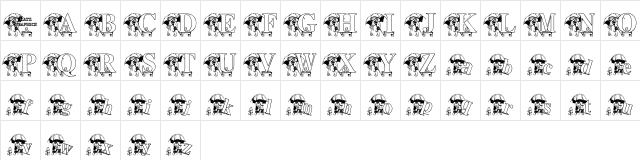 KG RAIN3 Regular  glyph index