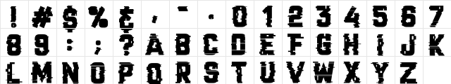 Cracked Code Regular  glyph index