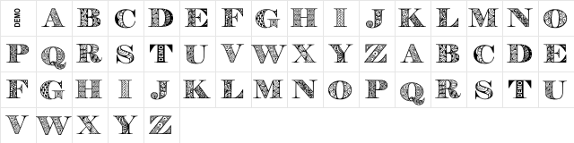 Digizen Demo  glyph index