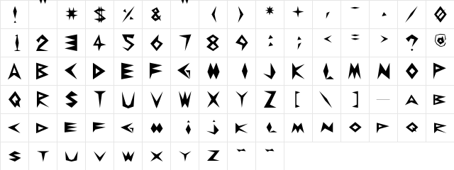 Triangularity Regular  glyph index