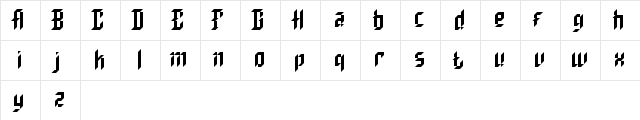 Verhor Regular  glyph index