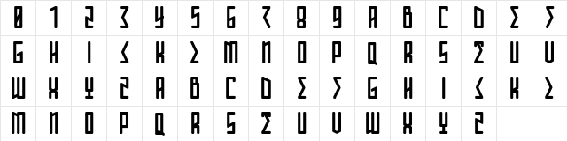 ANNIHILATION Regular  glyph index
