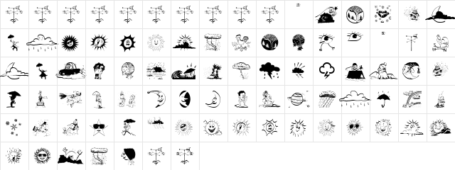 MeteoSat Regular  glyph index