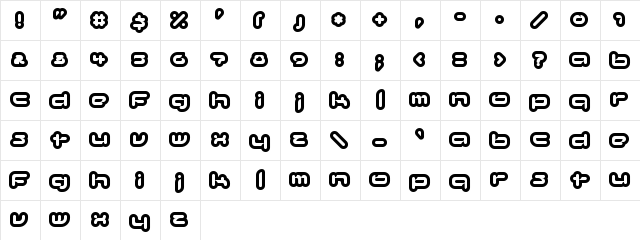 Kinkimono Regular  glyph index