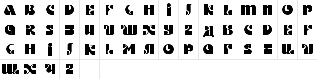 DS Motter Style Regular  glyph index